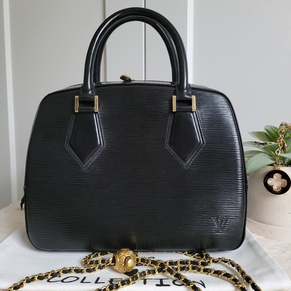💕Louis Vuitton Black Epi Noir Sablon Handbag - Picture 1 of 16